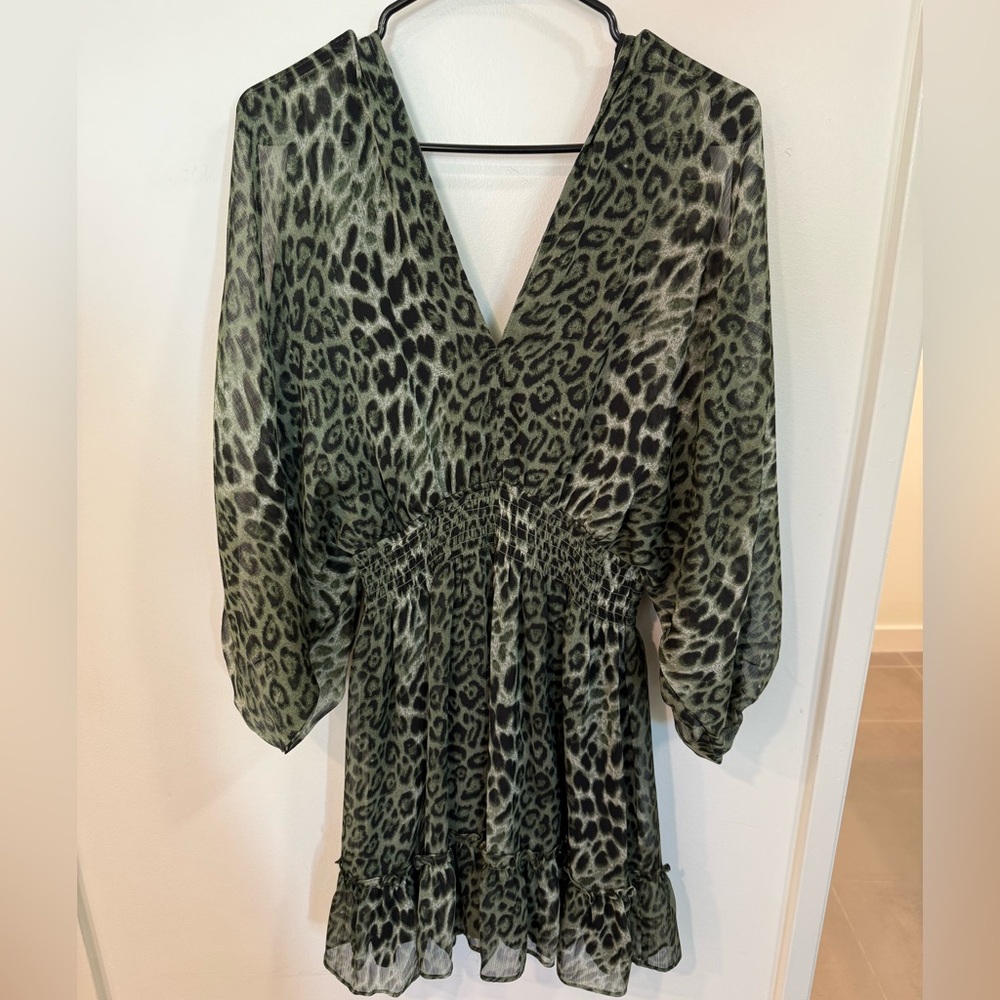 Lovestitch Green Leopard Print Dress